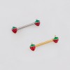 STRAWBERRY FRESA ENDS 316L SURGICAL STEEL NIPPLE RING